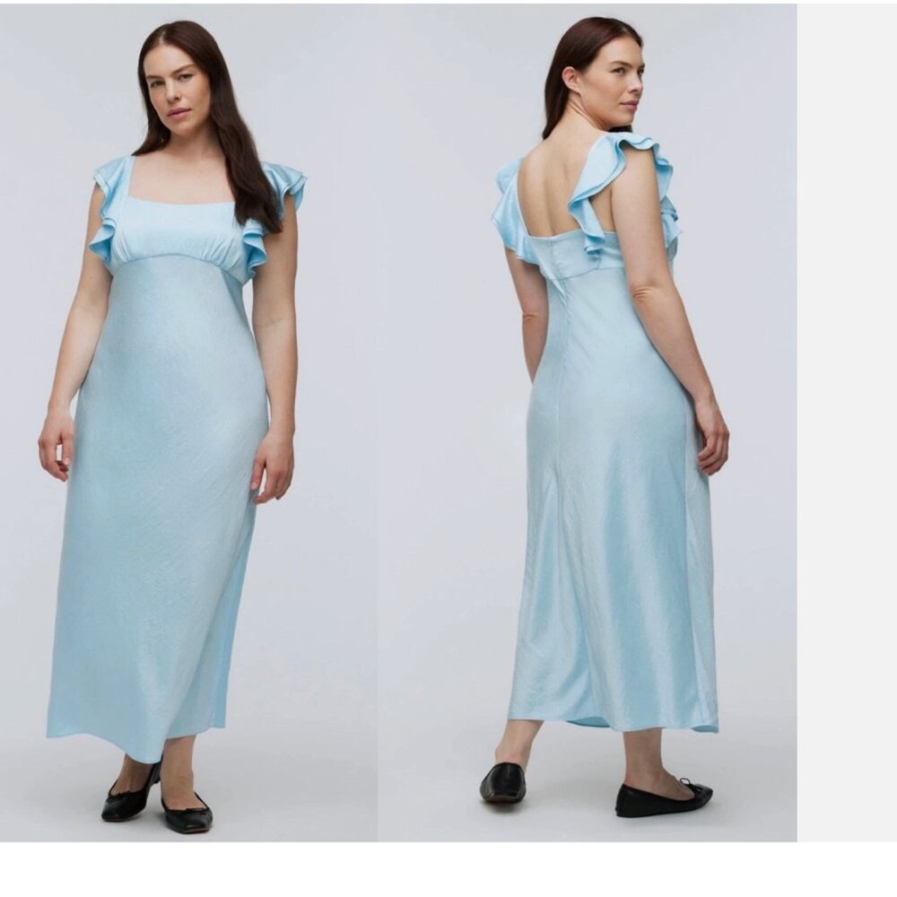 NWT Madewell Flutter Sleeve Maxi Dress 8 CLARITY